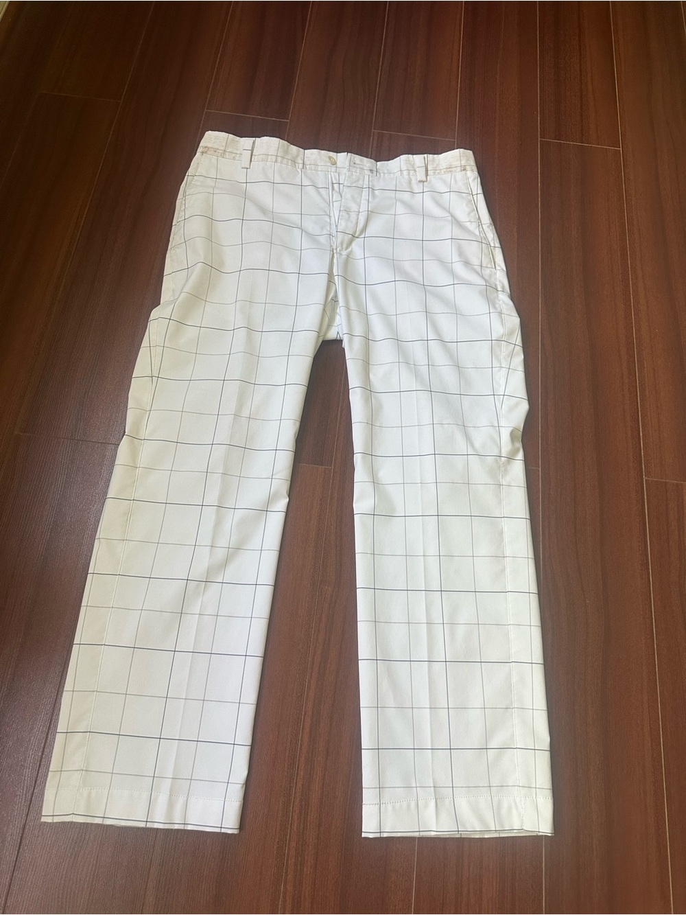 Nike White Windowpane Chino Pants